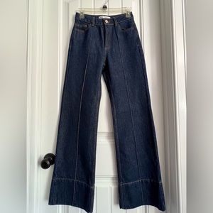 Zara High-Rise Pintuck Seam Jeans